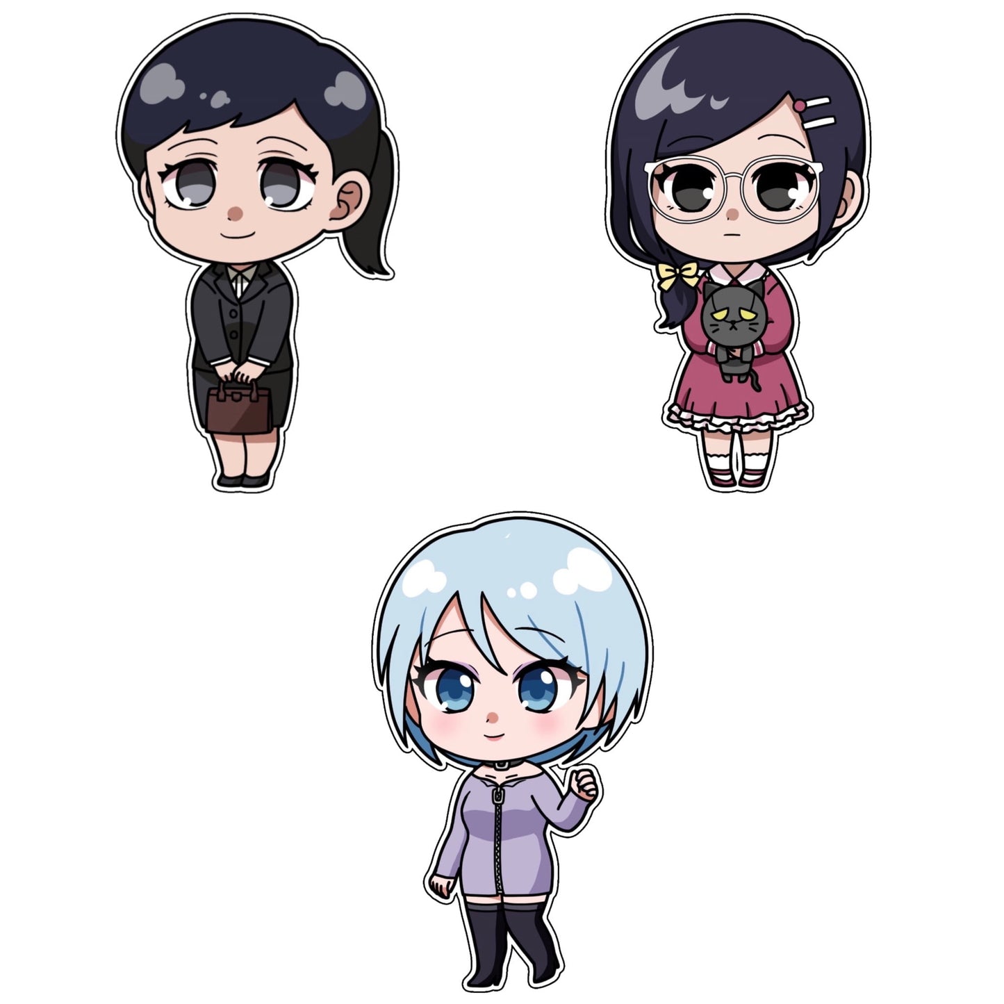 キャラステッカー3種 林田/ユカ/キヨたん