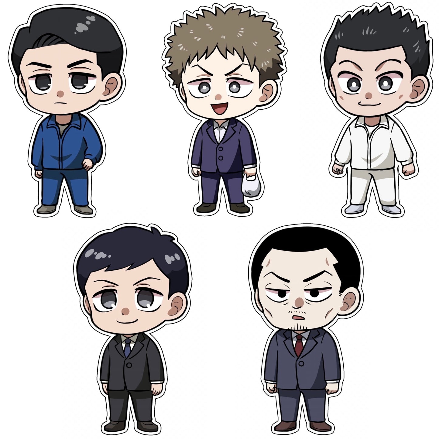 キャラステッカー5種(今川組)牧村/野口/小塚/ヒロ/カジ