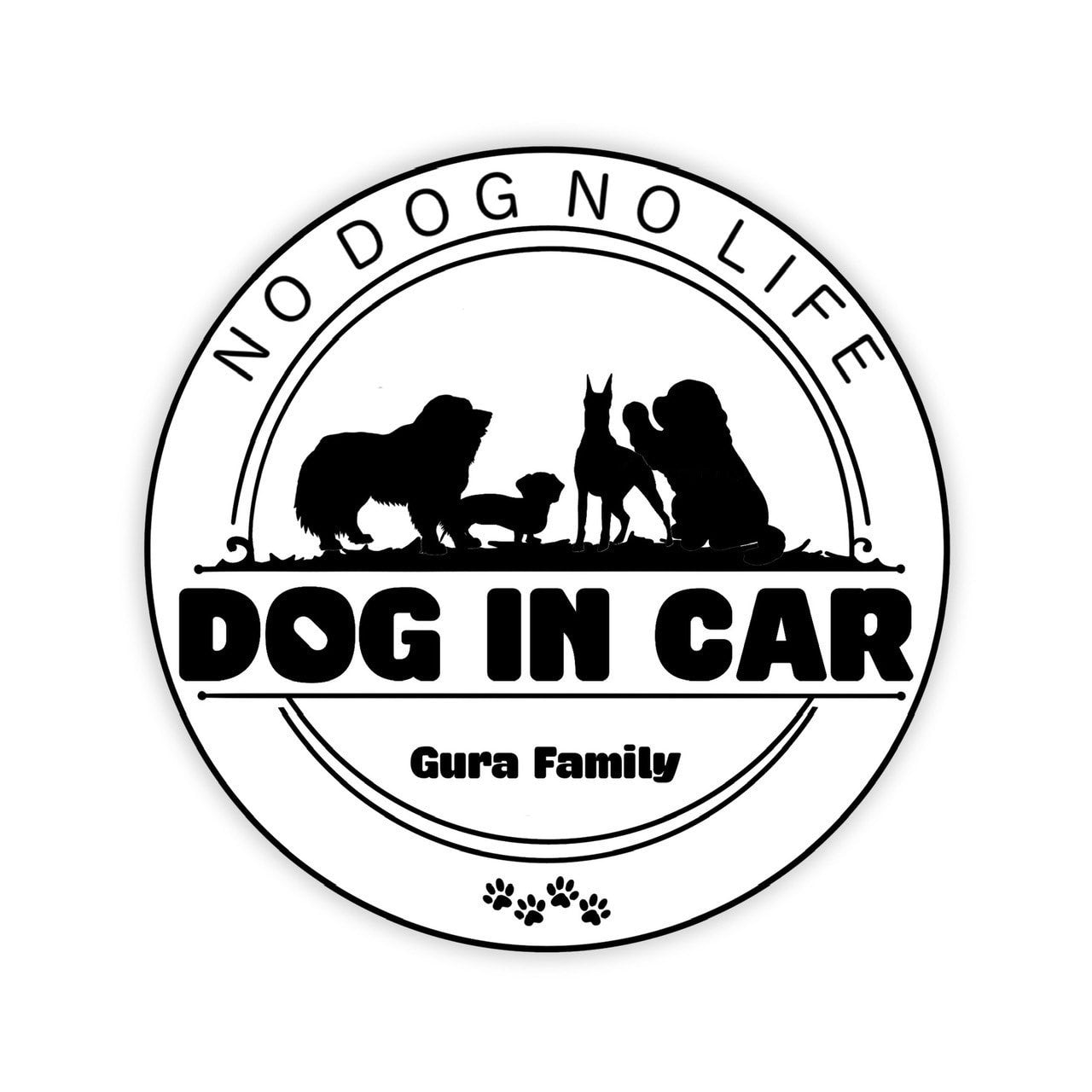 DOG IN CAR ステッカーA