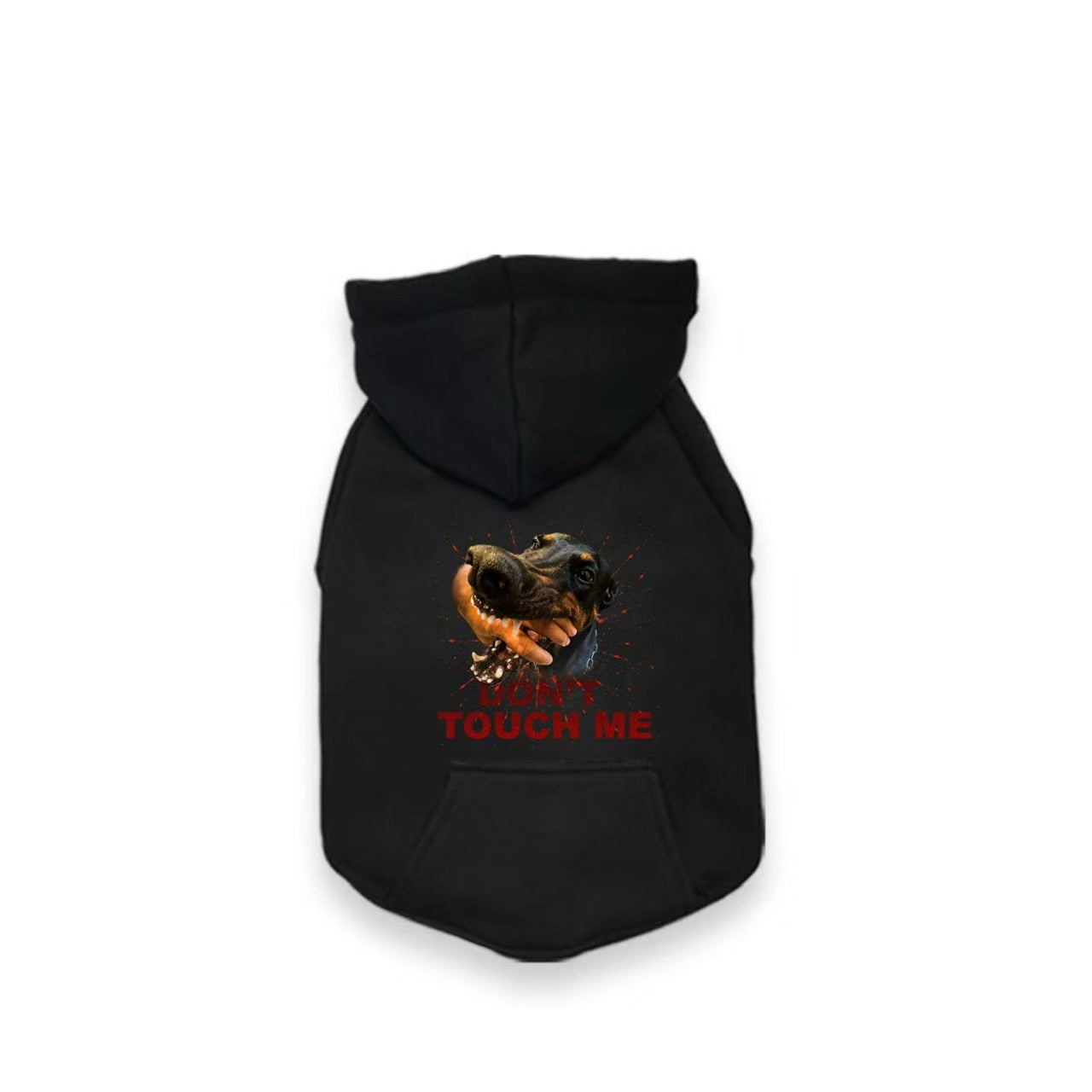 触る気の失せる犬用パーカー